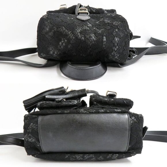 Saint Laurent Rucksack Festival Backpack Lace Black Fringe